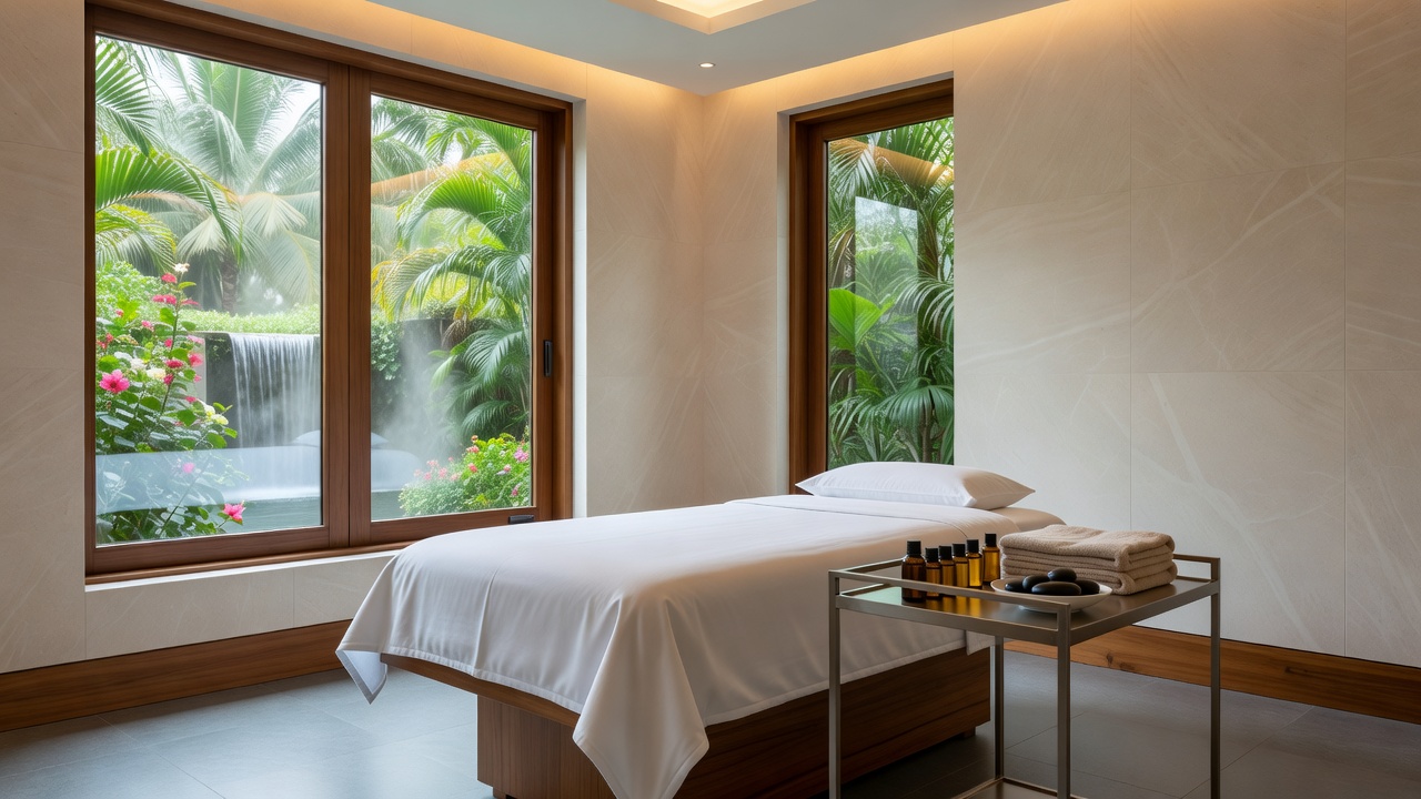 Elegant treatment room at luxury spa resort