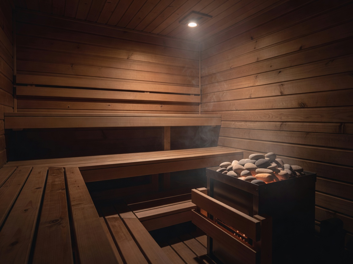 Wooden sauna interior